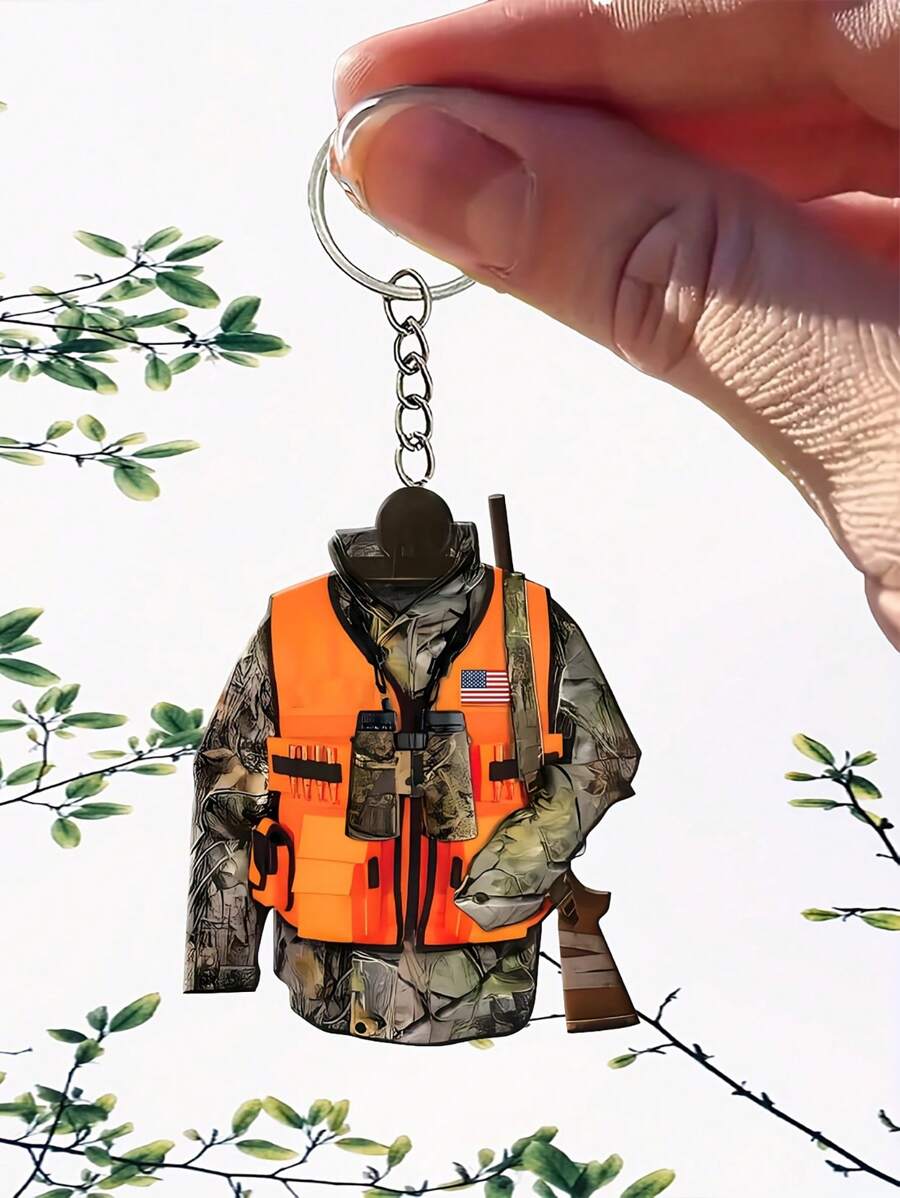 2D Acrylic Hunting Themed Keychain, Perfect Gift For Hunting Enthusiasts, Suitable For Personalized Dog Keychains On Thanksgiving, Christmas And Halloween - Lightweight Backpack Hanging Accessory, Ideal For Party And Birthday Gifts Car Accessories Bag Charm Backpack For School Cute Goth Y2k Bag Accessories Lanyards With Id Holder Car Accessories Bag Charms