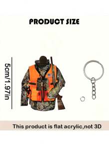 2D Acrylic Hunting Themed Keychain, Perfect Gift For Hunting Enthusiasts, Suitable For Personalized Dog Keychains On Thanksgiving, Christmas And Halloween - Lightweight Backpack Hanging Accessory, Ideal For Party And Birthday Gifts Car Accessories Bag Charm Backpack For School Cute Goth Y2k Bag Accessories Lanyards With Id Holder Car Accessories Bag Charms - Multicolor - View 3
