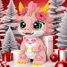 1pc Cute Dragon Building Blocks Set, DIY 3D Assembly Pressure Relief Educational Toy Model Decor, Perfect Gift For Dragon Series Fans, Room Decor