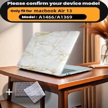 有 4 种大理石图案可供选择，并配有键盘保护膜。它与 MacBook Air Pro 保护套、13/14/15/16 英寸电脑保护套兼容，并配有键盘保护膜，A1370、A1534、A1502、A1707、A2337、A1932、A2179、A2338、A1706、A1708、A2681 塑料硬壳笔记本电脑保护套，黑色、蓝色大理石图案 A2485 A2442、A1466 A1369