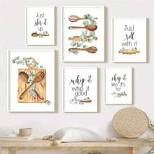 1pc Art Kitchen Home Decor Wall Arts Abstract Kitchenware Canvas Painting Posters Wall No Frame - Multicolor - View 2