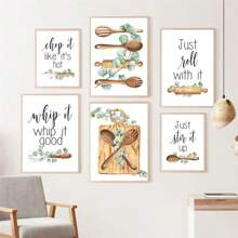 1pc Art Kitchen Home Decor Wall Arts Abstract Kitchenware Canvas Painting Posters Wall No Frame - Multicolor - View 4