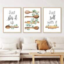 1pc Art Kitchen Home Decor Wall Arts Abstract Kitchenware Canvas Painting Posters Wall No Frame - Multicolor - View 6