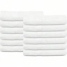 36 Pack White Hotel Bath Towels Bulk 20x40 Inches - Cotton Blend Economy Cheap Bath Towels For Commercial Uses, Gym, Salon, Spa & Hair - Lightweight Bath Towels Quick Drying (36 White) - 60 Pack - View 11