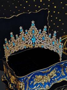 1pc Tiara And Crown For Women Crystal Queen Crowns Rhinestone Princess Tiaras For Girl Bride Wedding Hair Accessories For Bridal Birthday Party Prom Halloween Christmas - 彩色 - 查看 13