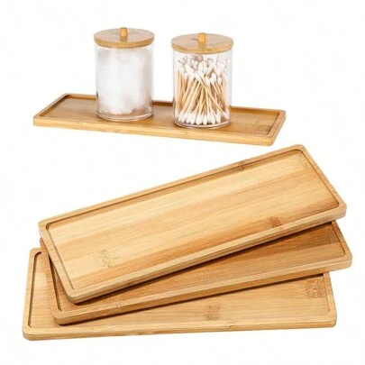 1 件竹托盘，多功能浴室储物托盘，浴室配件，房间装饰