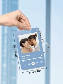 1 件定制照片钥匙扣、个性化雕刻歌曲名称钥匙扣、个性化照片钥匙扣、个性化歌曲名称亚克力钥匙扣、口袋中定制照片钥匙扣、生日礼物、周年纪念礼物、情人节礼物、父亲节礼物、毕业礼物、图形印刷 - 彩色 - 查看 7