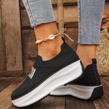 Plus Size Women's Fashion Mesh Slip On Platform Casual Sneakers