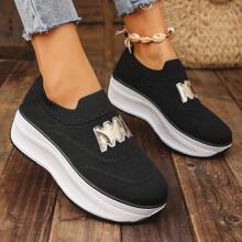 Plus Size Women's Fashion Mesh Slip On Platform Casual Sneakers