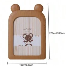 5x7 Photo Picture Frame In Plastic Wood Style Decorative Crafts For Wall And Table Display, Cartoon Home Decor Best Gifts Birthday Graduation - Brown - View 4