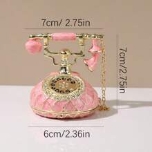 SIQIZHOU 1 hộp đựng trang sức kiểu điện thoại tráng men kim loại, đồ trang trí nhà cửa bằng men thủ công, đồ trang trí đám cưới, hộp đựng vòng cổ/nhẫn, phụ kiện để bàn sang trọng, quà tặng tuyệt vời - hộp điện thoại - Xem 13