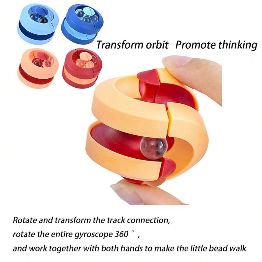 1-4pcs Adult Stress Relief Gyro/Stress Relief Toy/Finger Spinner - Marbles - Adult Stress Relief/Unique Finger Spinning Gyro, Selected Natural ABS Beads, Suitable For: Stress Relief, Emotion Release, Hand Flexibility Exercise, Finger Flexibility Exercise, Unisex Stress Relief Toy (4 Colors, Random Delivery) - Multicolor - View 1