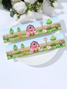 Juego de 10 etiquetas adhesivas con diseño de animales de granja, decoración para fiesta de cumpleaños, envoltura para botellas, etiquetas para regalos, decoración de fiestas, decoración para baby shower, suministros de embalaje para regalos de cumpleaños - animales de granja - Ver 3