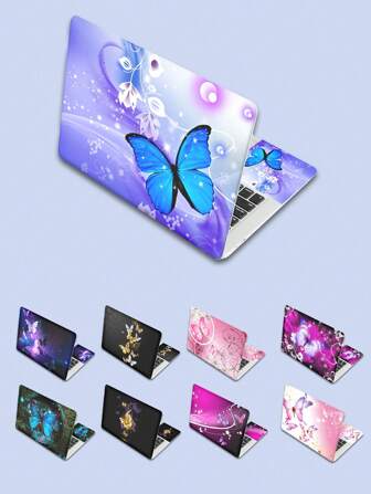 15-Inch Laptop Skin/Decal Set With Cute Butterfly Pattern