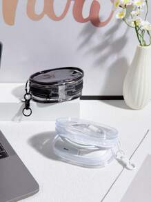 1 件便携式数据线充电器存储透明卷绕透明拉链储物袋紧凑型多功能收纳袋带钥匙扣环汽车钥匙扣包饰物适合日常休闲外出佩戴旅行储物派对奖品生日毕业圣诞节节日礼物送给男朋友女朋友家人老师员工。 - 彩色 - 查看 1