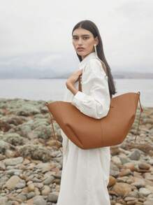 Tote Bag Cyme Large Capacity Shopping Bag High Quality Shoulder Bag - White - View 7