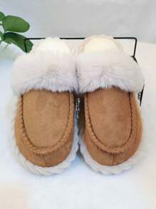 Pantofole da donna imbottite e rinforzate, con suola morbida e comoda, con punta coperta, adatta per autunno/inverno - Caffè Marrone - Visualizzare 5