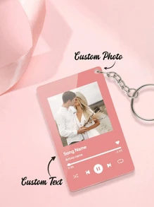 1 件定制照片钥匙扣、个性化雕刻歌曲名称钥匙扣、个性化照片钥匙扣、个性化歌曲名称亚克力钥匙扣、口袋中定制照片钥匙扣、生日礼物、周年纪念礼物、情人节礼物、父亲节礼物、毕业礼物、图形印刷 - 彩色 - 查看 1