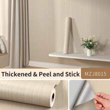 1 Roll Modern Imitation Wood Grain Self-Adhesive Wallpaper, Removable And Reusable, Easy Installation, Heat Resistant, Waterproof And Moisture-Proof PET Material Wallpaper For Home Decor, Sizes 40/60/80*300/500/1000cm, Suitable For Living Room, Dining Room, Bedroom, Kitchen, Office Walls, As Well As Desks, Cabinets, Wardrobe, Countertop Furniture Renewal - Multicolor - View 40