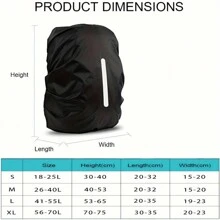 1pc Waterproof Rain Cover With Reflective Straps (18L-25L), With 2 Adjustable Non-Slip Buckle Straps, Rain, Snow, Dust Cover