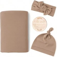 Set de 4 pièces de foulards imprimés pour bébé, foulards d'emmaillotage pour nouveau-nés, ensemble d'emballage, couvertures souples et extensibles pour bébé, couverture de réception pour nouveau-né, unisexe amour Saint-Valentin