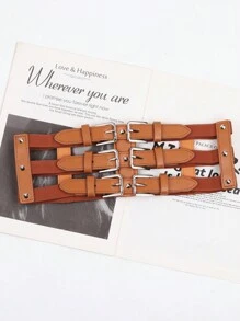 1 pieza Cinturón de estilo punk europeo y americano con cadena para mujer, banda decorativa para la cintura para vestidos y chaquetas, accesorio de entrenador de cintura de verano para damas, decoración de cadena gótica punk para vestido, cinturón negro de mujer para vestido, entrenador de cintura para adelgazamiento y control del abdomen