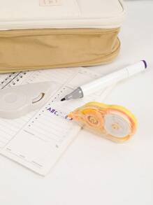 1 pieza Estuche para lápices expandible con compartimentos, Estuches para lápices de gran capacidad Estuche para lápices, Estuche para lápices portátil Organizador de papelería escolar grande, Bolsa de cosméticos para maquillaje - Caqui - Ver 9