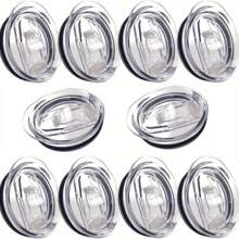 10pcs/Set Anti Overflow Ultra-Thin Tumbler Replacement Cup Lid Plastic Splash Proof Cup Lid, Ideal For Office, Reading, And Camping