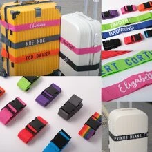 个性化行李带 180 厘米 X 5 厘米手提箱安全行李带，带有您的姓名/文字 - 粉色 - 查看 5