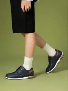 Boy's Casual Oxford Dress Shoes  Comfortable Formal Sneakers For Stylish Uniform Wear - 藍色 - 查看 2