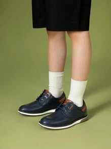 Boy's Casual Oxford Dress Shoes  Comfortable Formal Sneakers For Stylish Uniform Wear - 藍色 - 查看 5