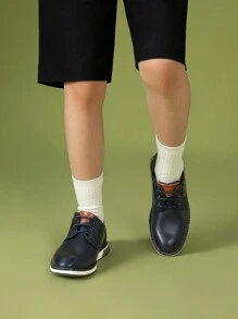 Boy's Casual Oxford Dress Shoes  Comfortable Formal Sneakers For Stylish Uniform Wear - 藍色 - 查看 3