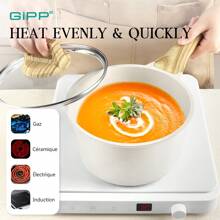 GiPP GiPP Lot de 21 casseroles et poêles avec revêtement antiadhésif en granit, sans PFOA/PFOS, poêle/wok/poêle à griller/poêle à omelette/marmite/faitout pour gaz à induction, blanc