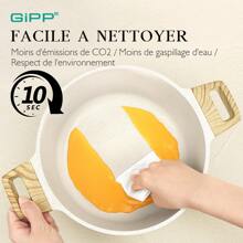 GiPP GiPP Lot de 21 casseroles et poêles avec revêtement antiadhésif en granit, sans PFOA/PFOS, poêle/wok/poêle à griller/poêle à omelette/marmite/faitout pour gaz à induction, blanc