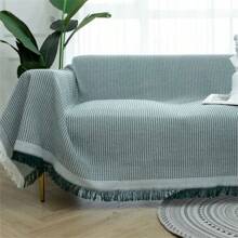 1-Pack Sofa Cover/Wrapper, Solid Color Non-Slip Sofa Cover, Living Room Furniture Decorative Tapestry, Knitted Universal Home Furnishings, Sofa Cover, Full Coverage Fabric, Yarn, Camping Blanket, Sofa Cushion Cover, All-Season Sofa Cover, Nordic Style Sofa Cover, Full Coverage Sofa Cushion Cover, - Multicolor - View 6