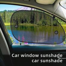 4X Car Side Window Sun Shade Cover Blind Mesh Max UV Protection With 8 Suction Cup, 65*38CM - Black - View 2