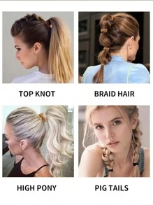 24pcs/Set Coffee Ombre Elastic Hair Tie For Women, Simple And Elegant Style With High Stretch And No Trace Casual,Woman Head Accessories, Woman Hair Accessories Hair Ties Ponytail Holders Hair Elastics Hair Rubber Bands Scrunchies Hair Rope, Hair Bobbles Gym Beauty Makeup Woman Accessories Elastic Band - Coffee Brown - View 7