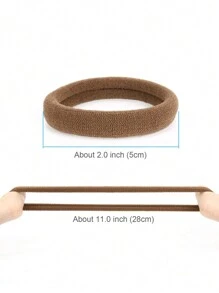 24pcs/Set Coffee Ombre Elastic Hair Tie For Women, Simple And Elegant Style With High Stretch And No Trace Casual,Woman Head Accessories, Woman Hair Accessories Hair Ties Ponytail Holders Hair Elastics Hair Rubber Bands Scrunchies Hair Rope, Hair Bobbles Gym Beauty Makeup Woman Accessories Elastic Band - Coffee Brown - View 5