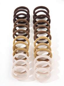 24pcs/Set Coffee Ombre Elastic Hair Tie For Women, Simple And Elegant Style With High Stretch And No Trace Casual,Woman Head Accessories, Woman Hair Accessories Hair Ties Ponytail Holders Hair Elastics Hair Rubber Bands Scrunchies Hair Rope, Hair Bobbles Gym Beauty Makeup Woman Accessories Elastic Band - Coffee Brown - View 4