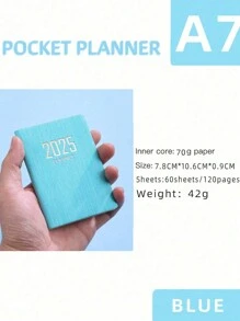 2025 A7 Planner Notebook, Weekly Planner With Daily Schedule, Mini Portable Diary Notebook, PU Leather Cover, English Planner With To-Do List, Tasks, Expense Tracker, And Meal/School Supplies Organizer - Multicolor - View 12