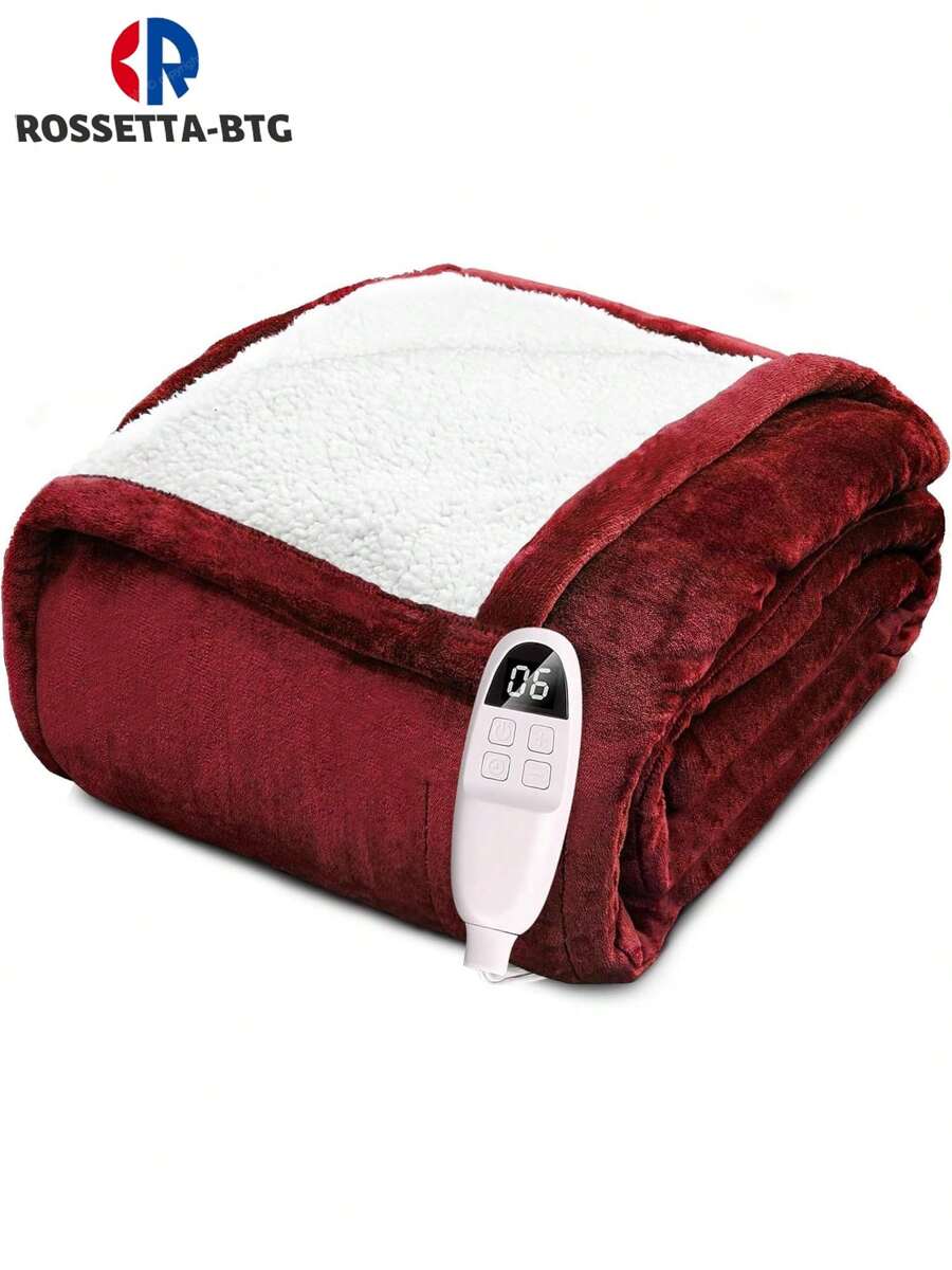 Electric Heated Throw Blanket, 72" X 84" Soft Fleece Electric Blanket, 6 Heat Levels & 1-10 Hours Timer Auto Off, Over-Heat Protection,Fast Heating Blanket For Home Office Use, ETL Certified, Machine Washable - 紅色 - 查看 1