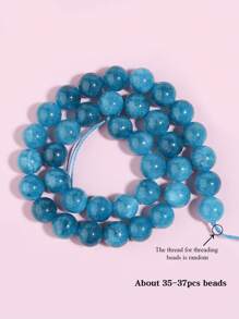 1pc Natural Blue Apatite Stone Beads Round Gemstone Loose Spacer Beads For Jewelry Making DIY Bracelet Necklace Accessories 6/8/10mm - Blue - View 12