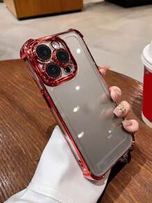 Luxury Screen Protection Premium Electroplated Burgundy Transparent Soft Phone Case Compatible With IPhone 16 Pro Max/16/16 Pro/16 Plus/ 15/15 Pro Max/15 Pro/15 Plus/11/12/13/14 Pro Max/XS/XR/11 Pro/11 Pro Max/12 Pro/12 Pro Max/13 Pro/13 Pro Max/7 Plus/14 Pro/14 Pro Max/14 Plus/7 Plus/8 Plus/8/SE2, Shockproof With Thickened Corners Waterproof Anti-Fall Scratch Resistant Spring Gift - Burgundy - View 6