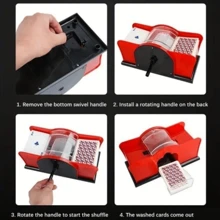 手动扑克洗牌机 - 手持式，耐用的 ABS 材料，适用于德州扑克和棋盘游戏，非常适合扑克之夜和节日聚会 - 彩色 - 查看 7