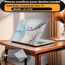 有 4 种大理石图案可供选择，并配有键盘保护膜。它与 MacBook Air Pro 保护套、13/14/15/16 英寸电脑保护套兼容，并配有键盘保护膜，A1370、A1534、A1502、A1707、A2337、A1932、A2179、A2338、A1706、A1708、A2681 塑料硬壳笔记本电脑保护套，黑色、蓝色大理石图案 A2485 A2442、A1466 A1369