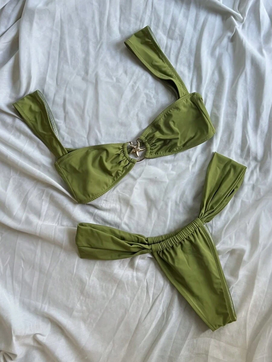 Conjunto de bikini sin tirantes para mujer, bikini sexy de playa para el verano