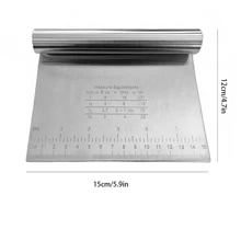 1PC Dough Pastry Bench Cutter Scraper, Stainless Steel Pizza Cutter For Kitchen Baking, Dishwasher , Anti-Wear Laser-Engraved Measuring Scale And Conversion Char