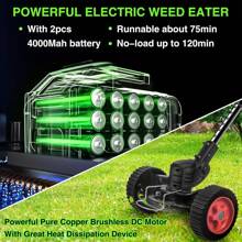 2025 Upgraded Cordless Electric Lawn Mower - 24V 2X4.0Ah Battery-Powered, 4-In-1 Grass Trimmer/Edger/Mini Mower/Brush Cutter With 3 Types Of Blade Assemblies, Ideal For Lawns & Gardens