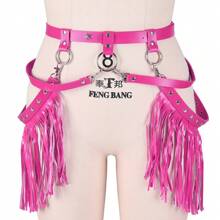 女式性感皮革腰带流苏朋克背带金属身体笼