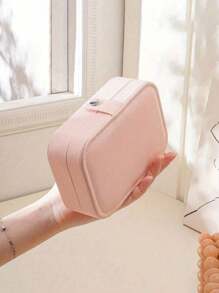 1pc PU Jewelry Storage Box, Portable Travel Jewelry Organizer, Vanity Storage Container, Multi-Compartment Travel Jewelry Display Box, Storage Gift Box, Display Box, Simple Flip Cover, Large Capacity, Suitable For Storing Rings, Necklaces, Earrings - Multicolor - View 8